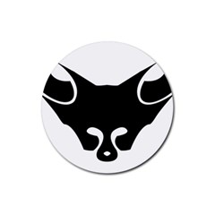 Black Fox Logo Rubber Round Coaster (4 Pack) 