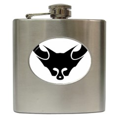 Black Fox Logo Hip Flask (6 Oz) by carocollins