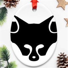 Black Fox Logo Oval Ornament (two Sides) by carocollins