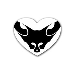 Black Fox Logo Heart Coaster (4 Pack) 