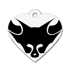 Black Fox Logo Dog Tag Heart (one Side) by carocollins