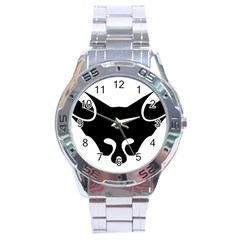 Black Fox Logo Stainless Steel Men s Watch