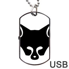 Black Fox Logo Dog Tag Usb Flash (one Side)