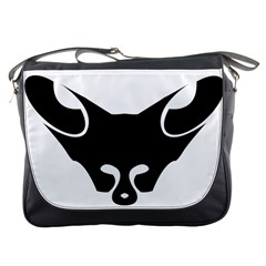 Black Fox Logo Messenger Bags by carocollins