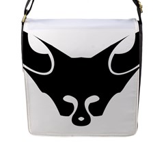 Black Fox Logo Flap Messenger Bag (l) 