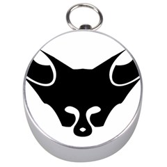 Black Fox Logo Silver Compasses by carocollins