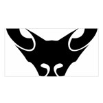 Black Fox Logo Satin Shawl Front