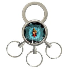 Beautiful Witch With Magical Background 3-ring Key Chains by FantasyWorld7