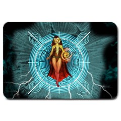 Beautiful Witch With Magical Background Large Doormat 