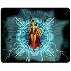 Beautiful Witch With Magical Background Fleece Blanket (medium) 