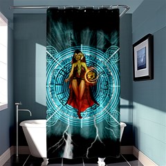 Beautiful Witch With Magical Background Shower Curtain 36  X 72  (stall) 