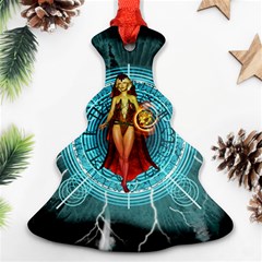 Beautiful Witch With Magical Background Ornament (christmas Tree)