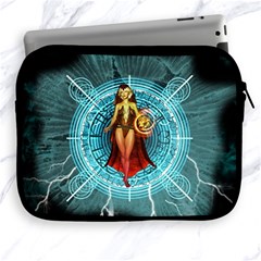 Beautiful Witch With Magical Background Apple Ipad 2/3/4 Zipper Cases by FantasyWorld7