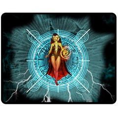 Beautiful Witch With Magical Background Double Sided Fleece Blanket (medium) 