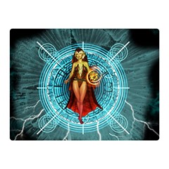 Beautiful Witch With Magical Background Double Sided Flano Blanket (mini) 