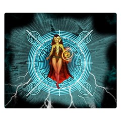 Beautiful Witch With Magical Background Double Sided Flano Blanket (small) 