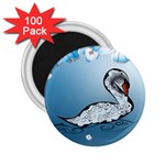 Wonderful Swan Made Of Floral Elements 2.25  Magnets (100 pack)  Front