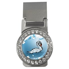 Wonderful Swan Made Of Floral Elements Money Clips (cz) 