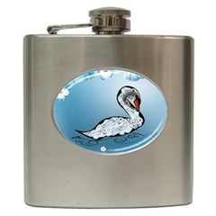 Wonderful Swan Made Of Floral Elements Hip Flask (6 Oz)