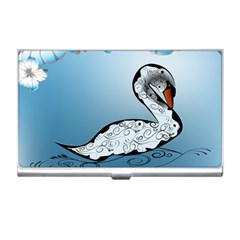 Wonderful Swan Made Of Floral Elements Business Card Holders by FantasyWorld7