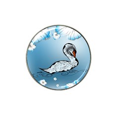 Wonderful Swan Made Of Floral Elements Hat Clip Ball Marker (4 Pack)