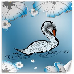 Wonderful Swan Made Of Floral Elements Canvas 20  X 20   by FantasyWorld7