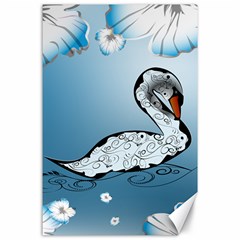 Wonderful Swan Made Of Floral Elements Canvas 24  X 36 