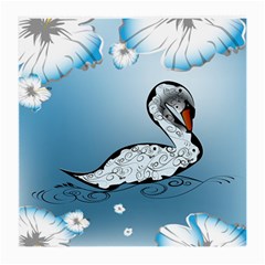 Wonderful Swan Made Of Floral Elements Medium Glasses Cloth by FantasyWorld7