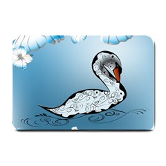 Wonderful Swan Made Of Floral Elements Small Doormat 