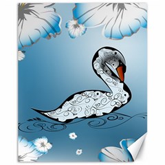 Wonderful Swan Made Of Floral Elements Canvas 11  X 14  