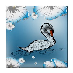 Wonderful Swan Made Of Floral Elements Face Towel