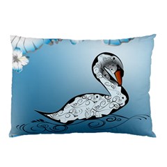 Wonderful Swan Made Of Floral Elements Pillow Cases