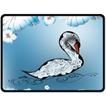 Wonderful Swan Made Of Floral Elements Fleece Blanket (Large)  80 x60  Blanket Front