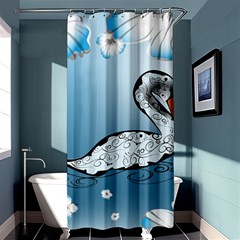 Wonderful Swan Made Of Floral Elements Shower Curtain 36  X 72  (stall) 