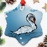 Wonderful Swan Made Of Floral Elements Ornament (Snowflake)  Front