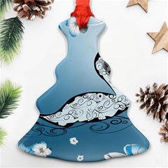 Wonderful Swan Made Of Floral Elements Christmas Tree Ornament (2 Sides)