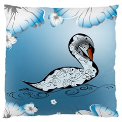 Wonderful Swan Made Of Floral Elements Large Cushion Cases (one Side) 