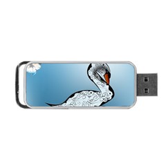 Wonderful Swan Made Of Floral Elements Portable Usb Flash (one Side)