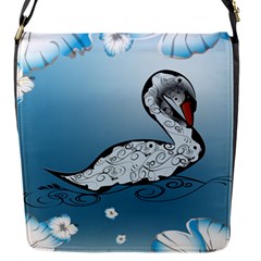 Wonderful Swan Made Of Floral Elements Flap Messenger Bag (s)