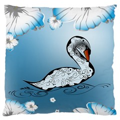 Wonderful Swan Made Of Floral Elements Standard Flano Cushion Cases (one Side) 