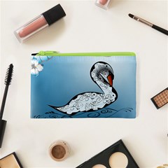 Wonderful Swan Made Of Floral Elements Cosmetic Bag (xs)