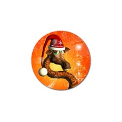 Funny Cute Christmas Giraffe With Christmas Hat Golf Ball Marker