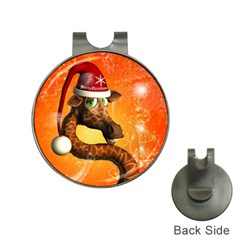 Funny Cute Christmas Giraffe With Christmas Hat Hat Clips With Golf Markers by FantasyWorld7