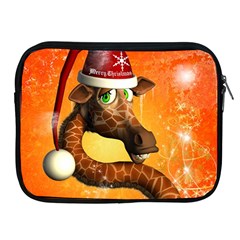 Funny Cute Christmas Giraffe With Christmas Hat Apple Ipad 2/3/4 Zipper Cases by FantasyWorld7