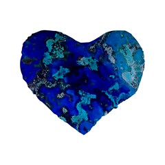 Cocos Blue Lagoon Standard 16  Premium Flano Heart Shape Cushions