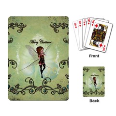 Cute Elf Playing For Christmas Playing Card by FantasyWorld7