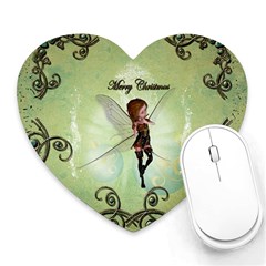 Cute Elf Playing For Christmas Heart Mousepads by FantasyWorld7