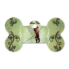 Cute Elf Playing For Christmas Dog Tag Bone (one Side) by FantasyWorld7