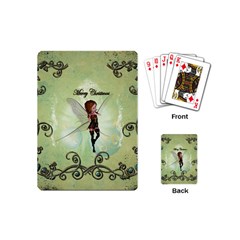 Cute Elf Playing For Christmas Playing Cards (mini) 