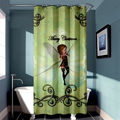 Cute Elf Playing For Christmas Shower Curtain 36  X 72  (stall)  by FantasyWorld7